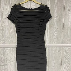 Black Bodycon Adrianna Papell Cocktail Dress 4 EUC